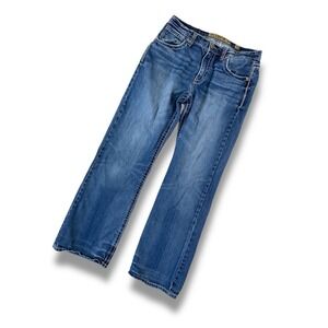 BKE 'Tyler' Men Straight Leg Jeans Size 33/34 Blue Denim Relaxed Fit Distressed